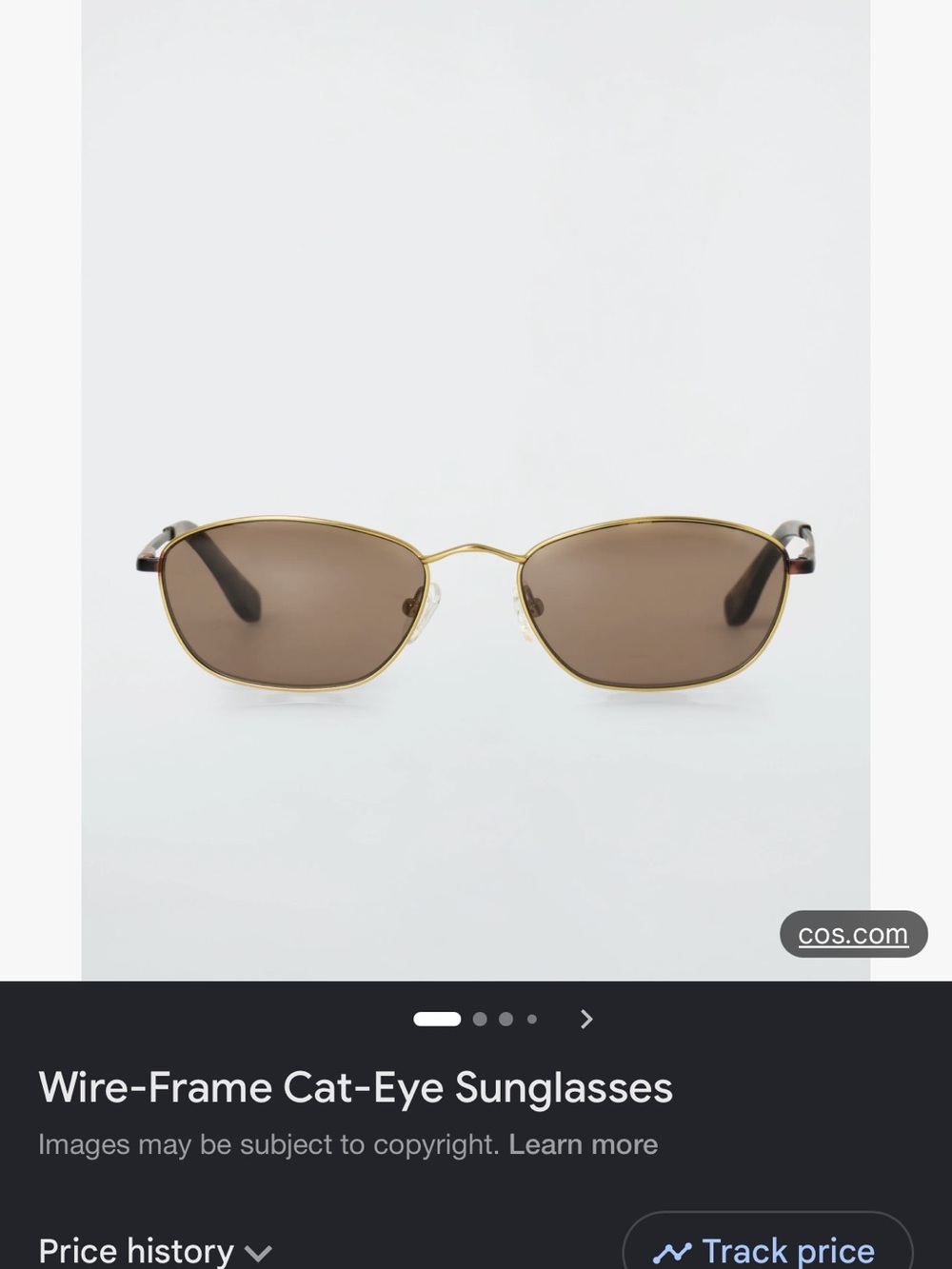 COS Gold Wire-Frame Sunglasses with Brown Lenses